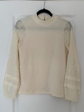 Madewell Weavemix Weavemix Mockneck Bubble Sleeve Top